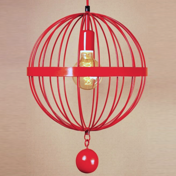 Подвесной светильник Wire Cage Pendant Spher Red Красный в Нижнем Новгороде | Loft Concept 