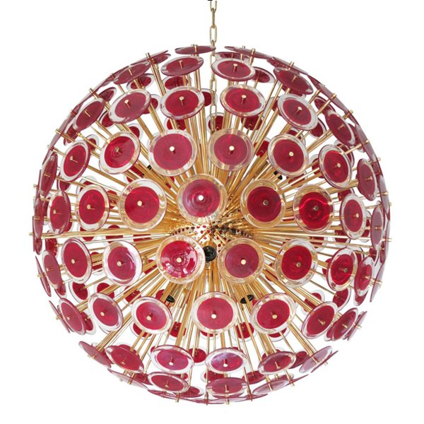 Murano Red Disco Glass Sputnik Chandelier Vistosi Красный (Red) Золотой в Нижнем Новгороде | Loft Concept 