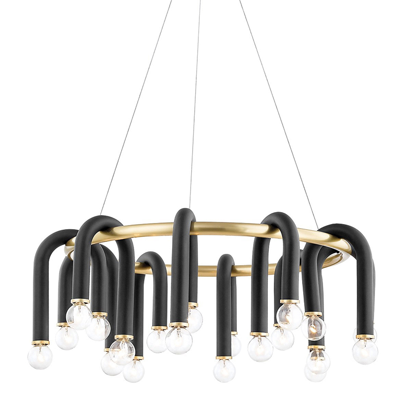 Люстра Paulson floppy chandelier round gold Черный Золотой в Нижнем Новгороде | Loft Concept 