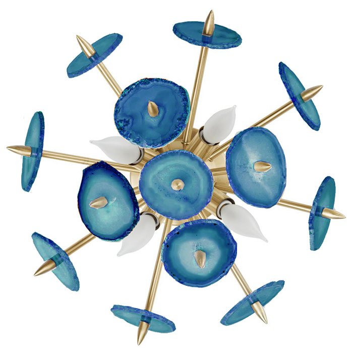 Бра Emporium Blue Agate Burst Sconce Brass Латунь Синий в Нижнем Новгороде | Loft Concept 