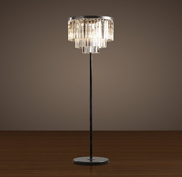 Торшер RH 1920S Odeon Clear Glass Floor Lamp Черный Прозрачный в Нижнем Новгороде | Loft Concept 