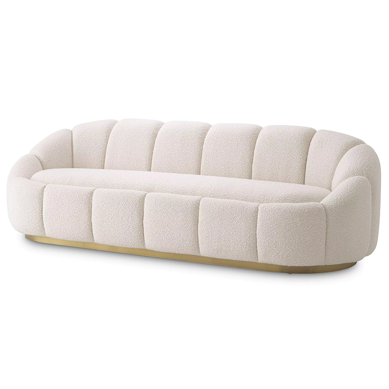 Диван Eichholtz Sofa Inger Boucle Cream Белый Латунь в Нижнем Новгороде | Loft Concept 