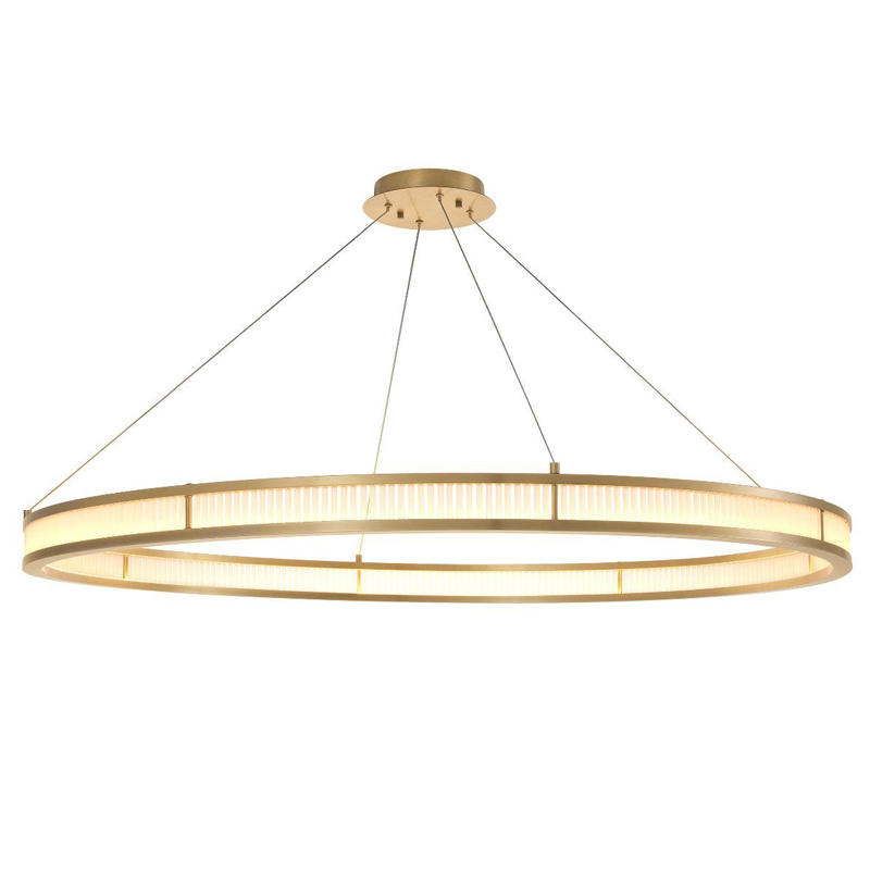 Люстра Eichholtz Chandelier Damien XL Brass Латунь Античная полированная Белое матовое стекло в Нижнем Новгороде | Loft Concept 