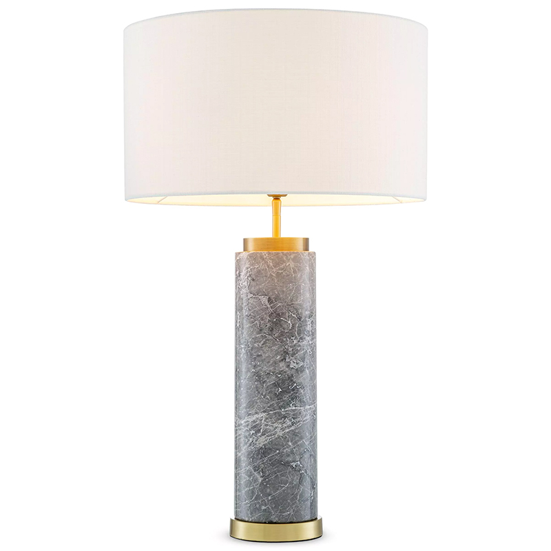 Настольная лампа Eichholtz Table Lamp Lxry Grey Marble Серый Латунь Белый в Нижнем Новгороде | Loft Concept 