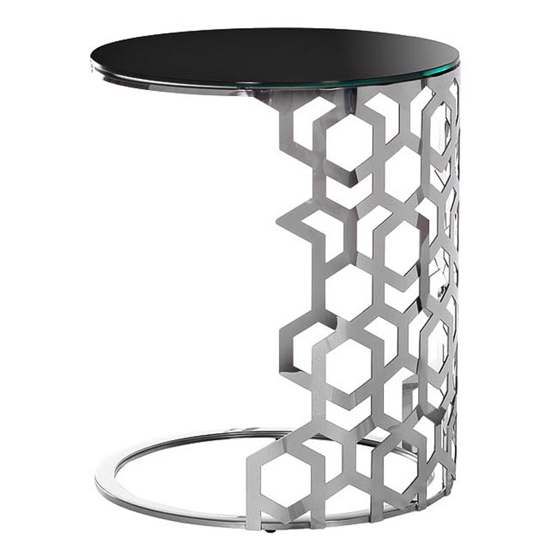 Приставной стол Yen Geometry Side Table silver 60 Серебряный в Нижнем Новгороде | Loft Concept 