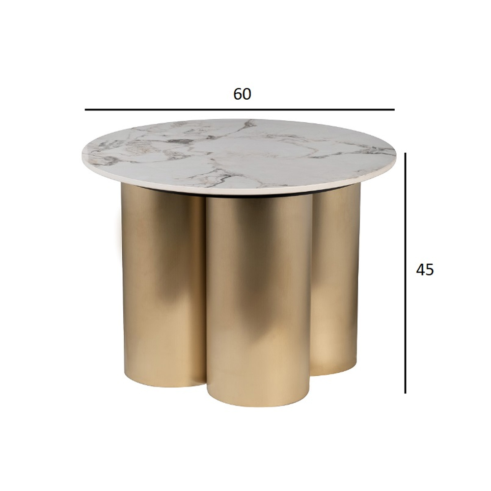 Стол журнальный круглый керамогранит белый Keramos в Нижнем Новгороде