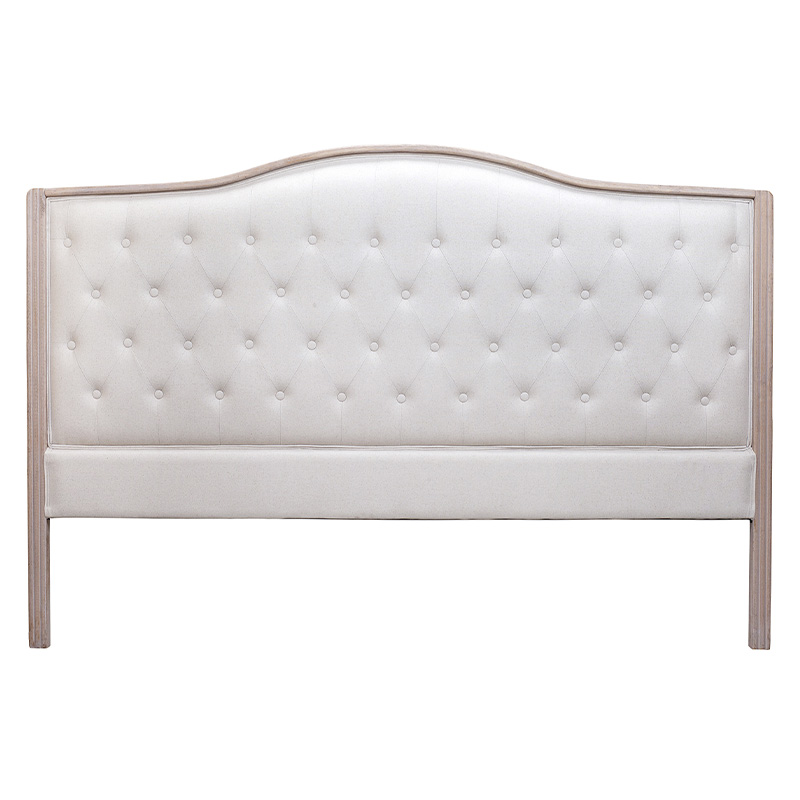 Изголовье кровати бежевое с мягкой обивкой из рогожки и льна Agatha Headboard Бежевый Коричневый в Нижнем Новгороде | Loft Concept 