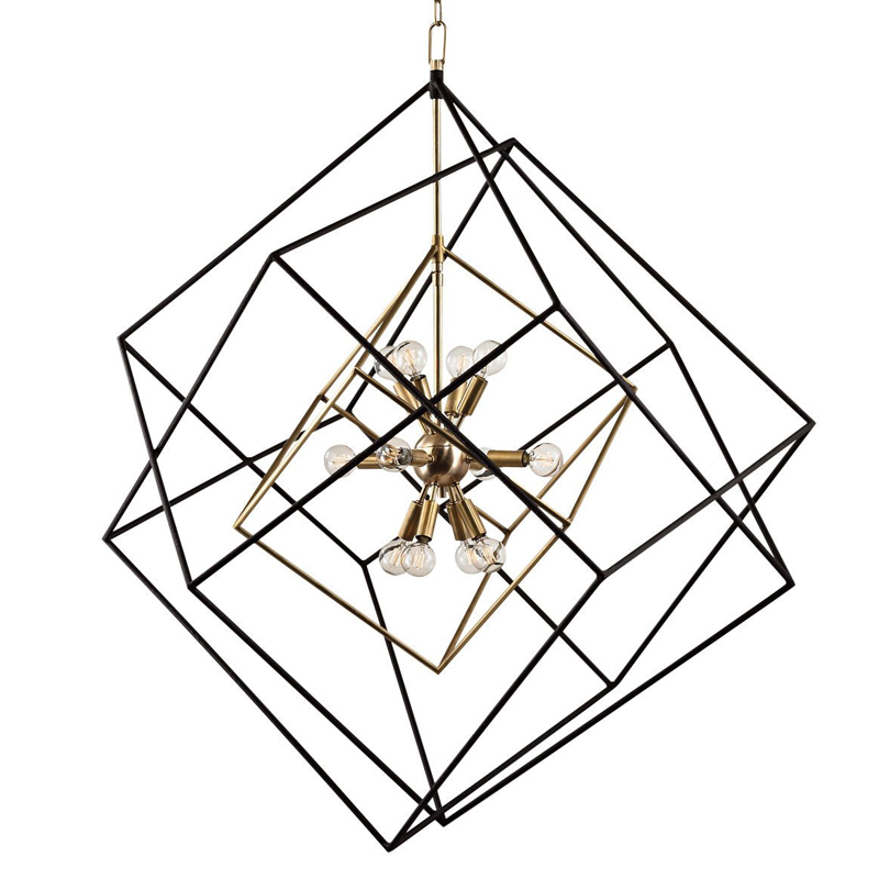 Люстра CUBIST Pendant Black and Gold 9 lamp Золотой Черный в Нижнем Новгороде | Loft Concept 