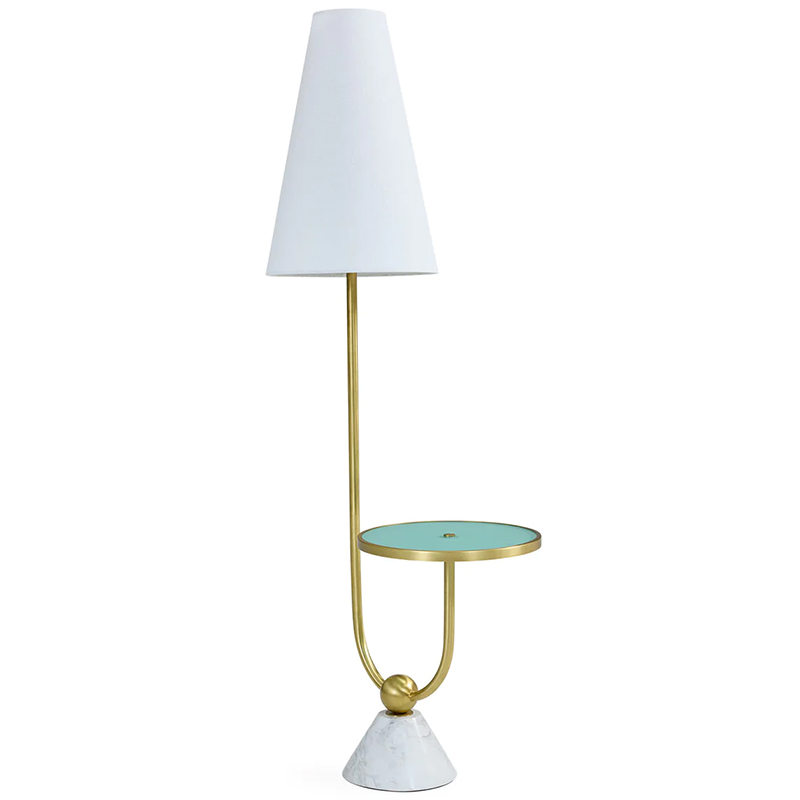 Торшер PARADISO TABLE FLOOR LAMP Латунь Белый Бирюзовый в Нижнем Новгороде | Loft Concept 