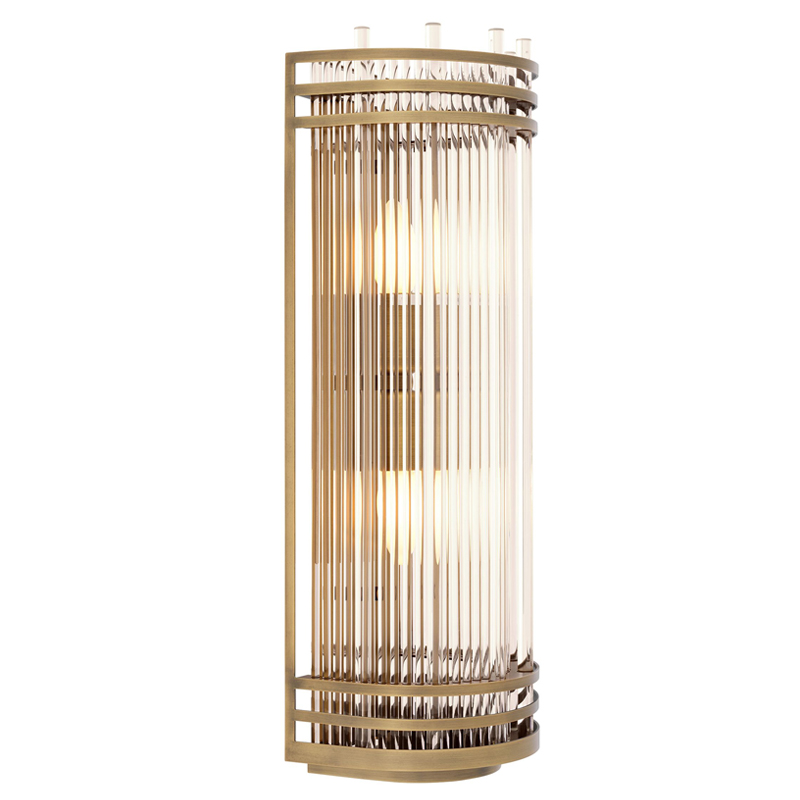 Бра Eichholtz Wall Lamp Gulf L Brass Латунь Античная полированная Прозрачный в Нижнем Новгороде | Loft Concept 