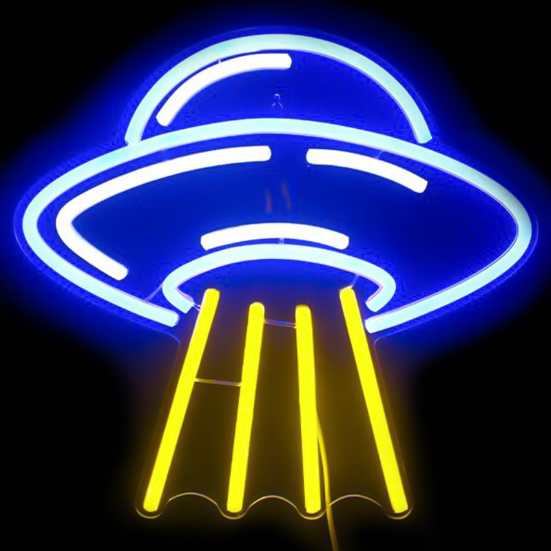 Неоновая настенная лампа UFO Neon Wall Lamp Желтый Синий в Нижнем Новгороде | Loft Concept 