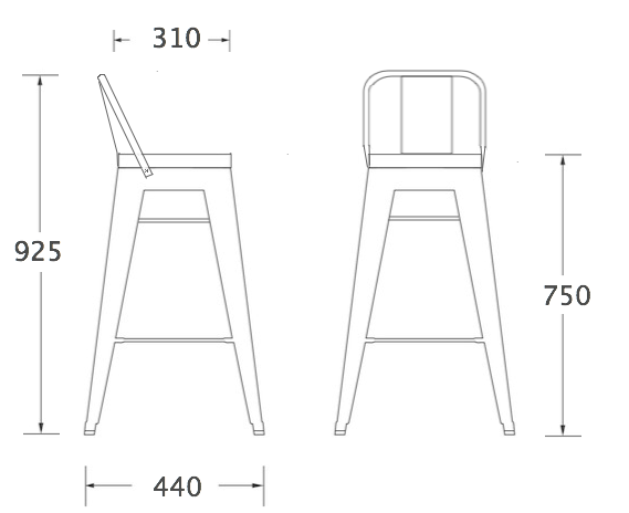 Барный стул Tolix Bar Stool 75 Backed в Нижнем Новгороде