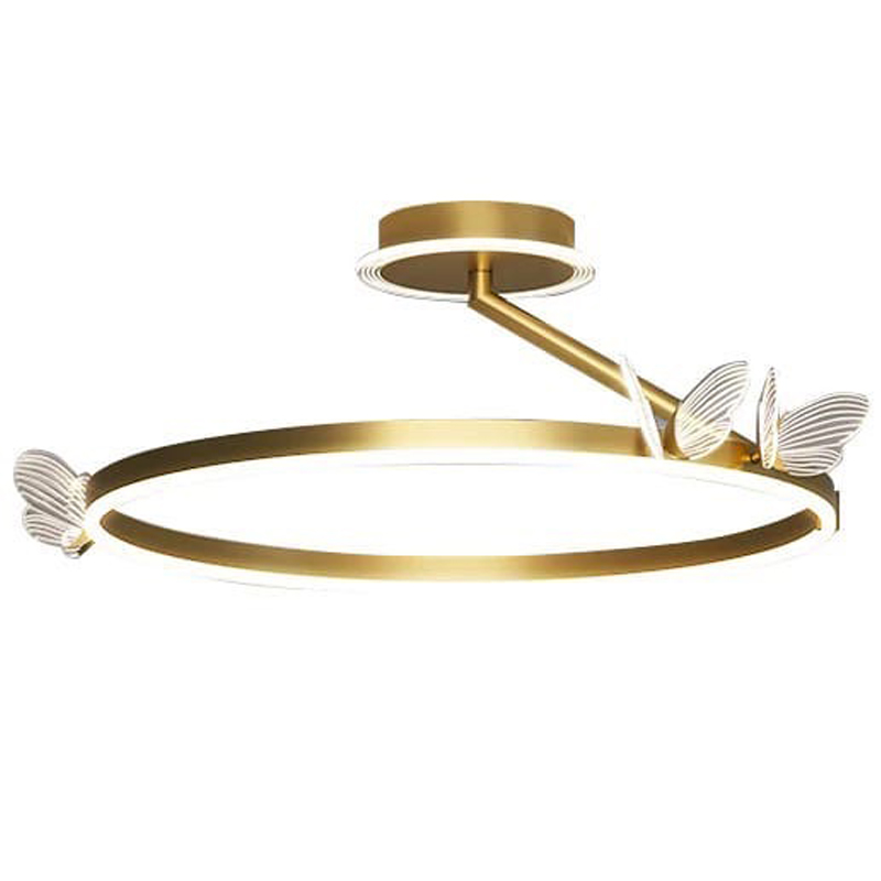 Потолочная люстра с бабочками Butterfly Ceiling Lamp F  Прозрачный Латунь в Нижнем Новгороде | Loft Concept 