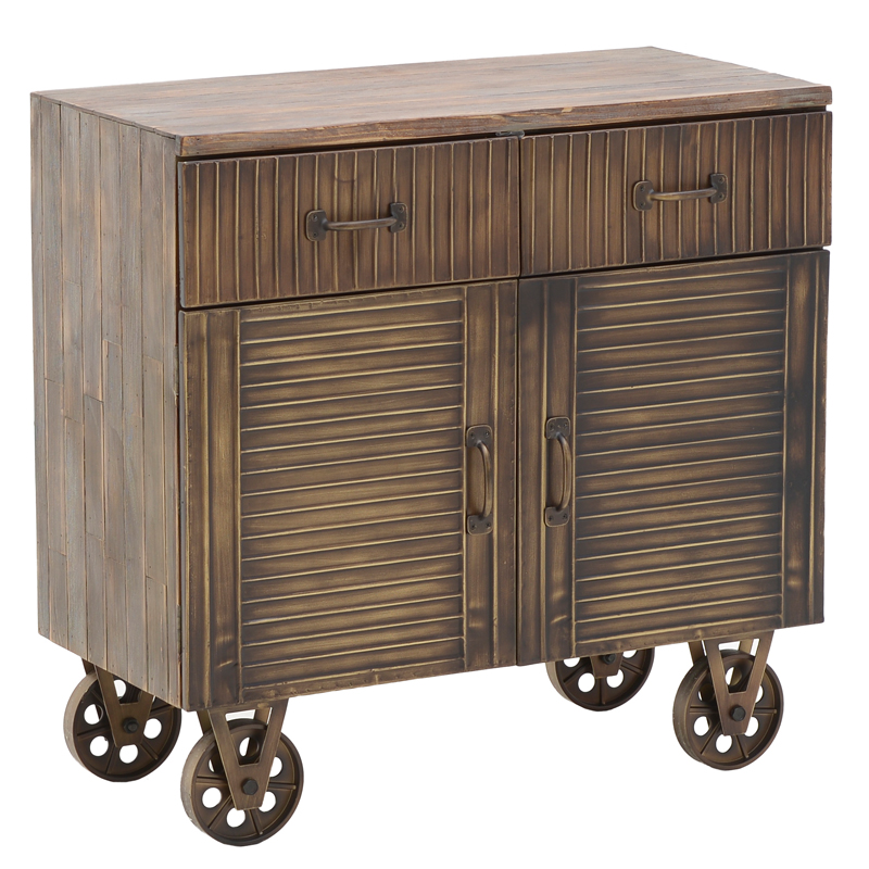 Комод в стиле Лофт на колёсах Mojens Loft Chest of Drawers Темная бронза Коричневый винтаж в Нижнем Новгороде | Loft Concept 