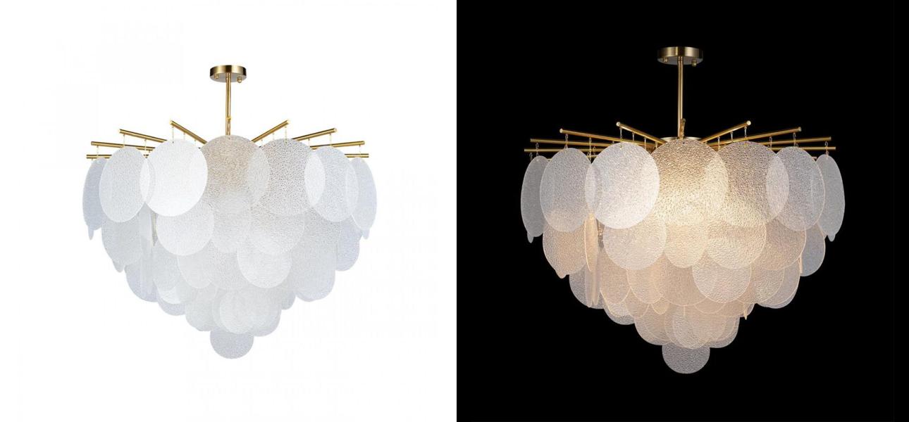 Люстра Nimbus Рельефное Прозрачное стекло Диаметр D 80 см - фото №1