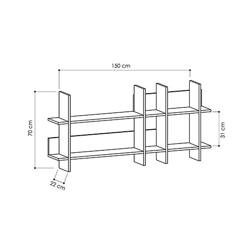 Полка прямая подвесная двухъярусная цвета антрацит BEADS BOOKCASE ANTHRACITE в Нижнем Новгороде