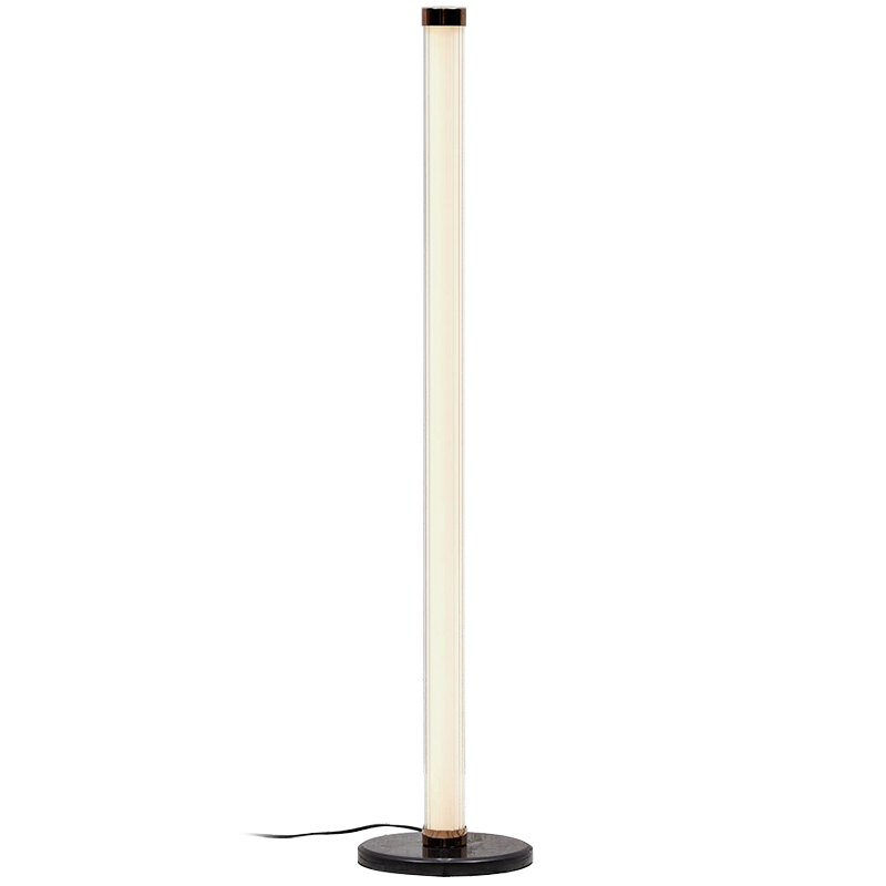 Дизайнерский торшер CANVAS GLASS TUBE FLOOR LAMP Медь Кремовый Черный Прозрачное Стекло в Нижнем Новгороде | Loft Concept 