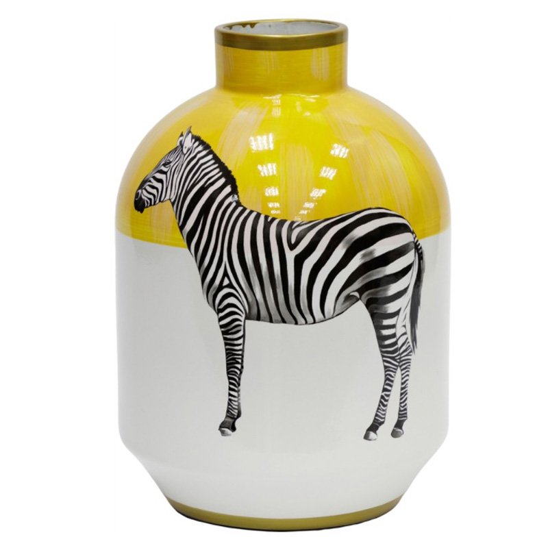 Ваза Zebra Vase white and yellow Белый Желтый Черный Золотой в Нижнем Новгороде | Loft Concept 