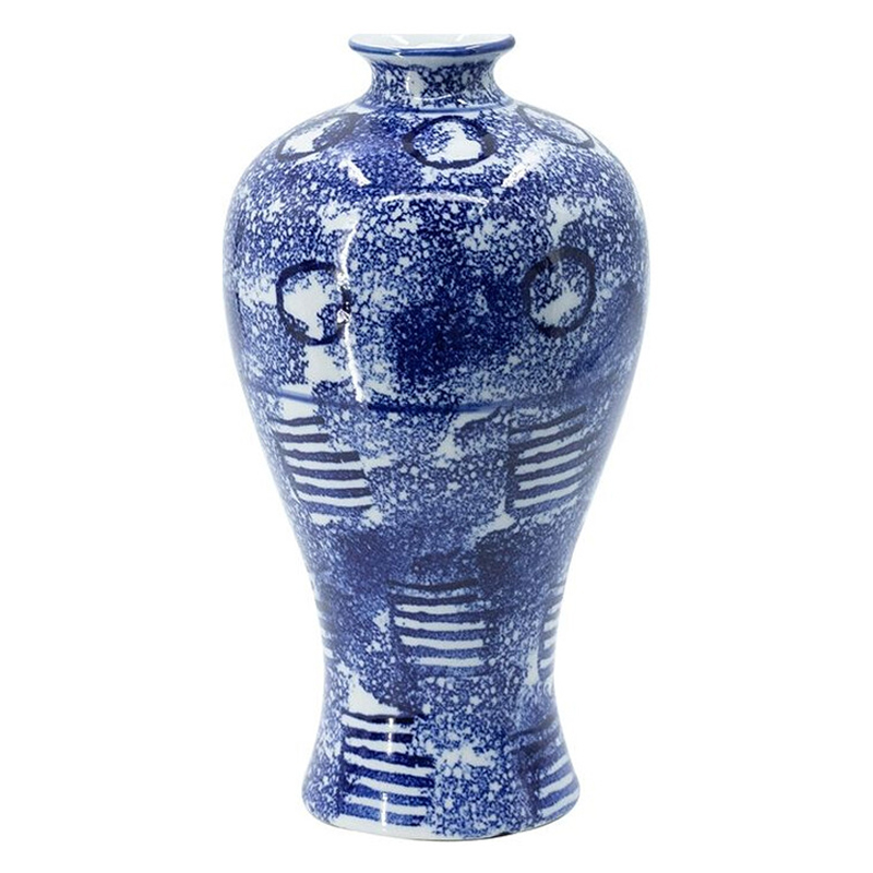 Ваза из фарфора сине-белого цвета Blue & White Ornament Белый Синий Ваза из фарфора сине-белого цвета Blue & White Ornament Белый Синий в Нижнем Новгороде | Loft Concept