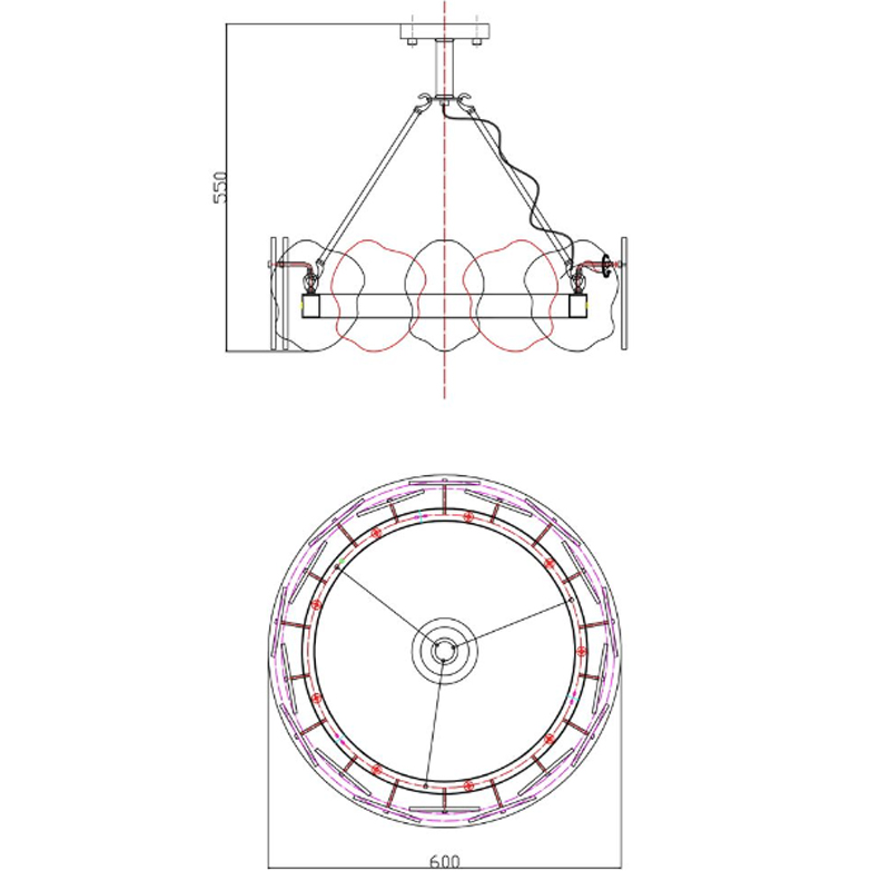 Люстра Мрамор Lucretia Marble Round Chandelier 60 см в Нижнем Новгороде