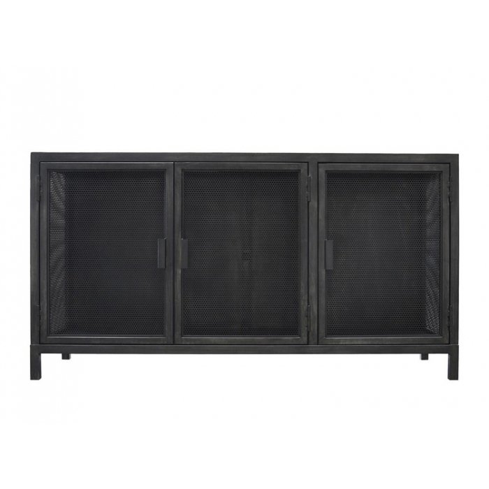 Буфет с 3-мя дверцами из металлической сетки Industrial Loft Dark Metal 3 Door Beto Cabinet Черный в Нижнем Новгороде | Loft Concept 