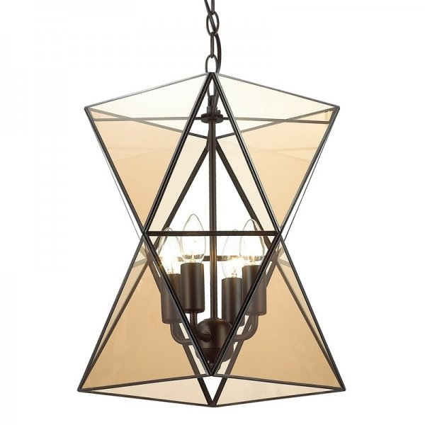 Люстра PolyPyramid Glass Pendant 4 Cognac Прозрачный в Нижнем Новгороде | Loft Concept 