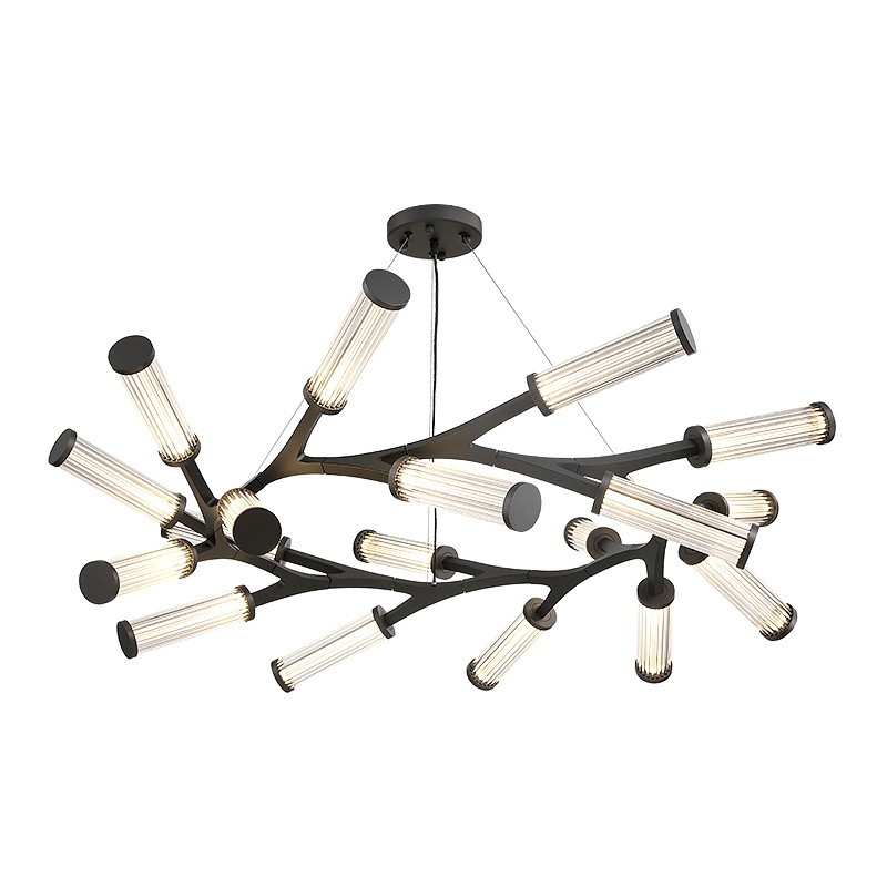 Люстра Cylinder Branches Chandelier Ring Black Черный Прозрачный в Нижнем Новгороде | Loft Concept 