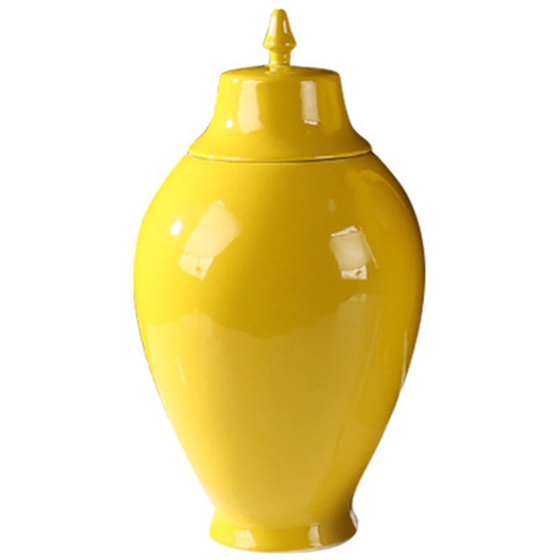 Ваза с крышкой Ceramic Yellow Vase Желтый в Нижнем Новгороде | Loft Concept 