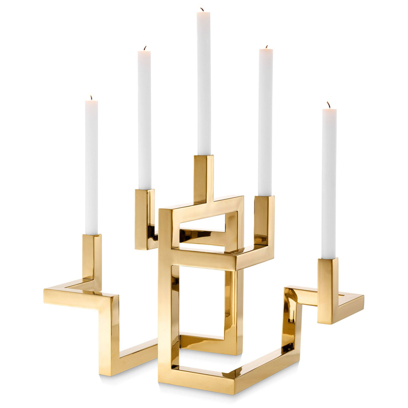 Подсвечник Eichholtz Candle Holder Skyline Латунь в Нижнем Новгороде | Loft Concept 