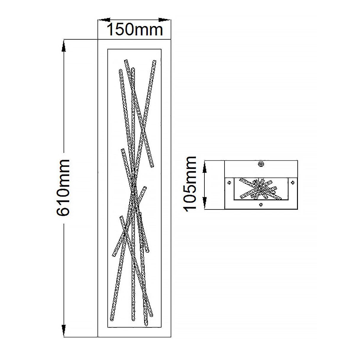 Бра в прямоугольной черной рамке с декором в виде ветвей в золотой отделке Hinkley в Нижнем Новгороде