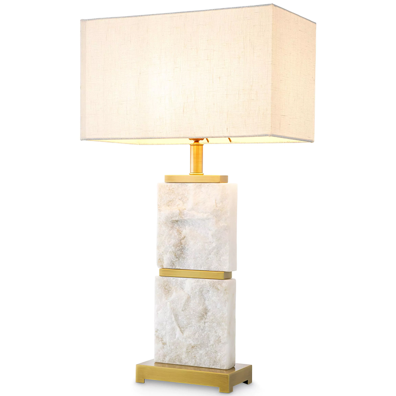 Настольная лампа Eichholtz Table Lamp Newton L Marble Кремовый Латунь Белый Мрамор Bianco в Нижнем Новгороде | Loft Concept 