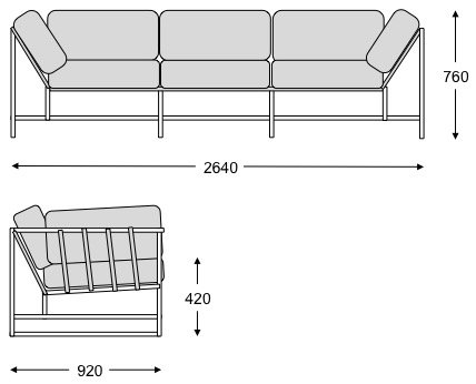 Диван Kenn X Miller sofa Indigo and copper denim в Нижнем Новгороде