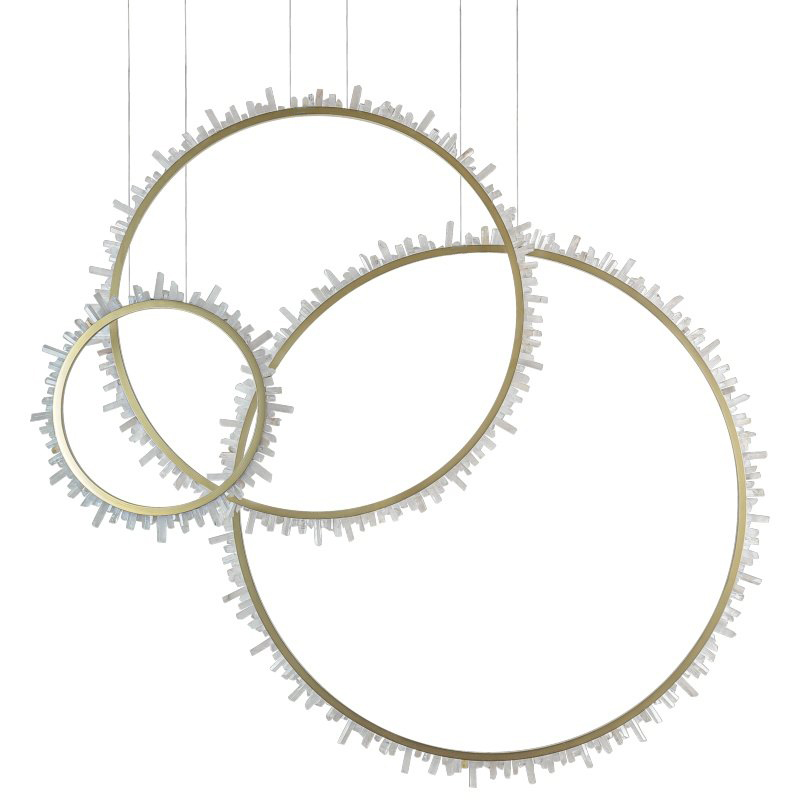 Люстра три кольца Vertical Crystal Gold Rings Chandelier Золотой Белый в Нижнем Новгороде | Loft Concept 