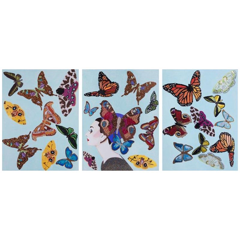 Картина Audrey with Swarming Butterflies Triptych Мульти в Нижнем Новгороде | Loft Concept 