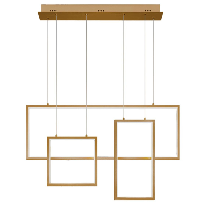 Люстра Rectangle Geometry Chandelier Gold 3 Золотой в Нижнем Новгороде | Loft Concept 