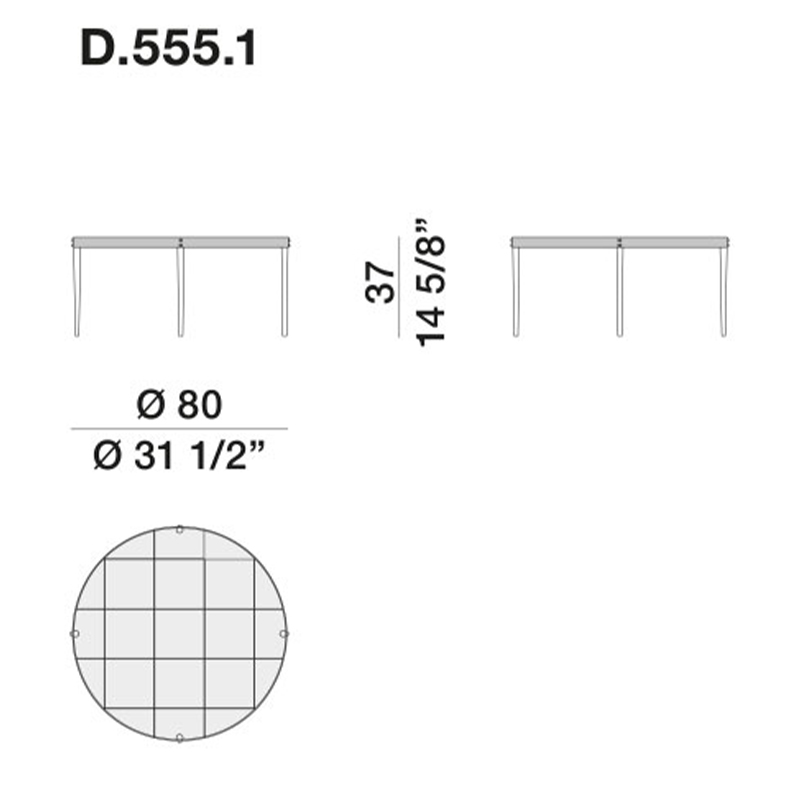 Дизайнерский круглый кофейный стол со стеклянной столешницей Gio Ponti D.555.1 Coffee Table в Нижнем Новгороде