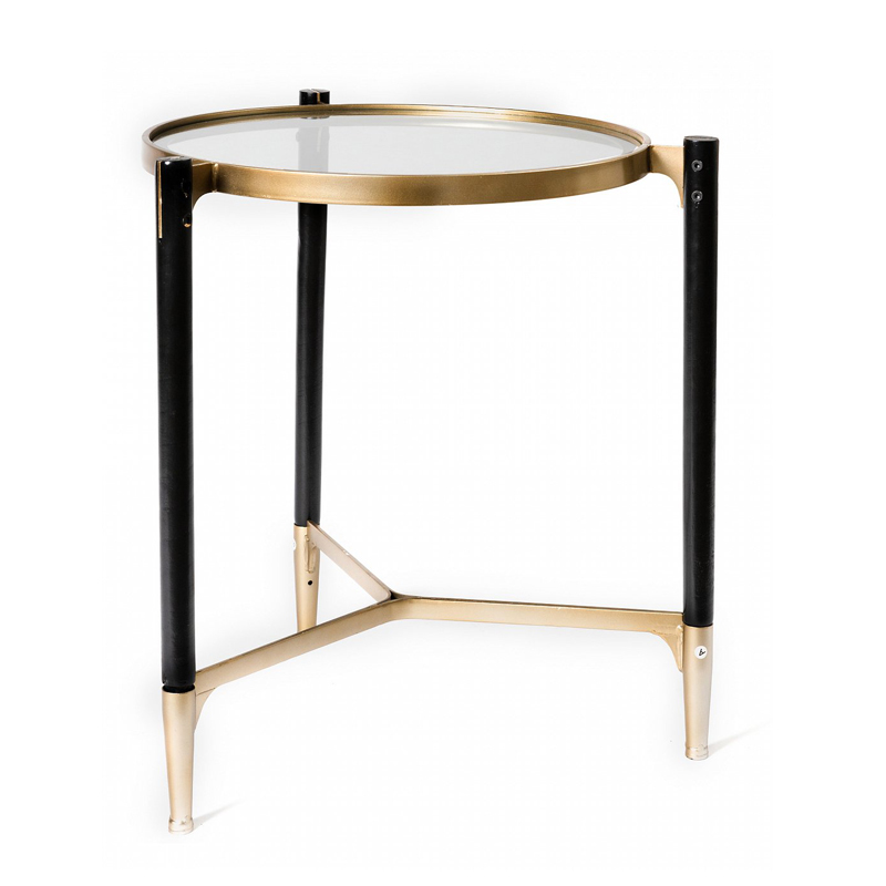 Приставной столик Black & Gold Table round Черный матовое золото в Нижнем Новгороде | Loft Concept 