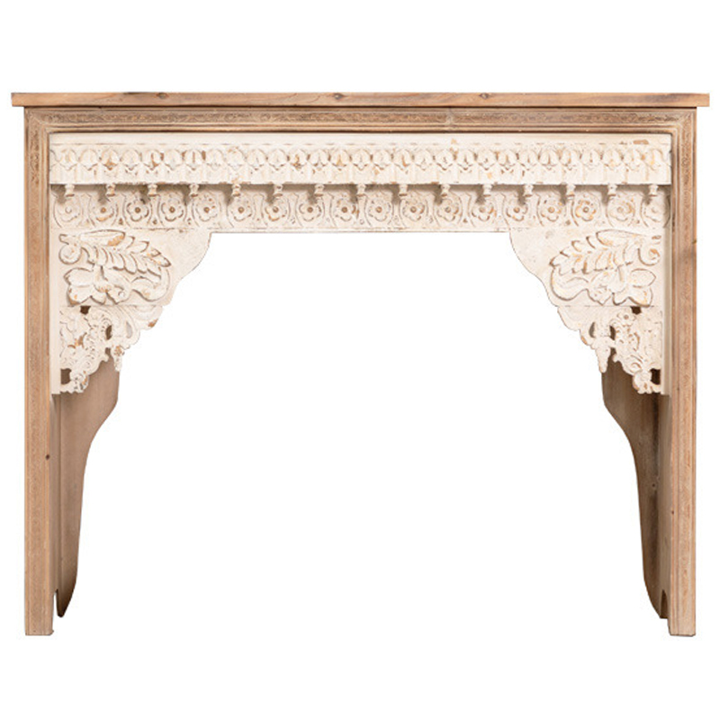 Консоль Indian Antique White Furniture Adnan Console Древесина Бежевый в Нижнем Новгороде | Loft Concept 