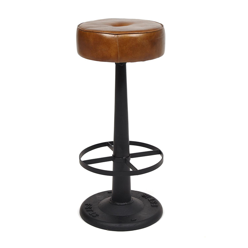 Барный стул Industrial leather bar stool Коричневый Черный в Нижнем Новгороде | Loft Concept 