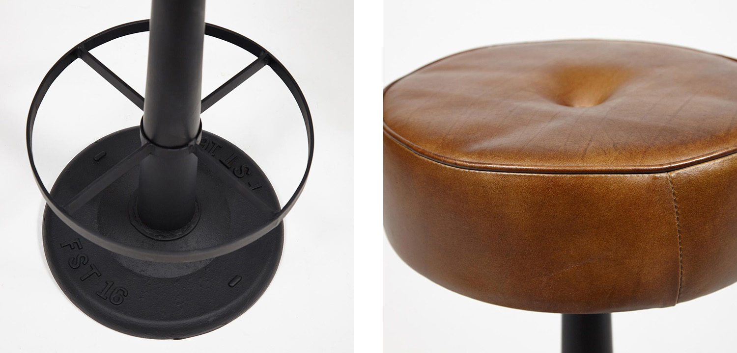 Барный стул Industrial leather bar stool - фото №1