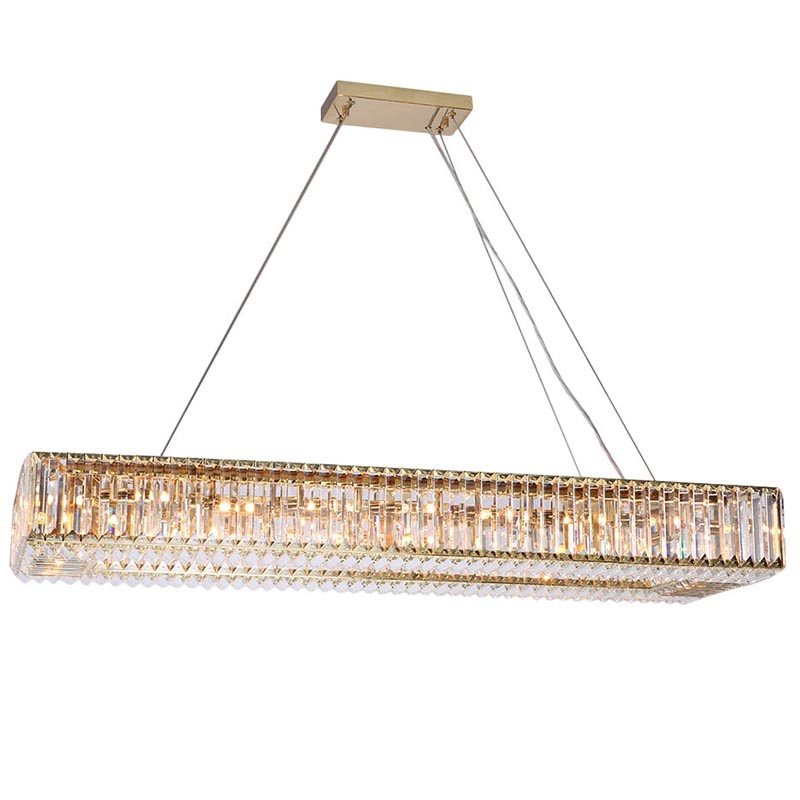 Люстра Darleen Crystal Gold Rectangular Chandelier Золотой Прозрачный (Transparent) в Нижнем Новгороде | Loft Concept 