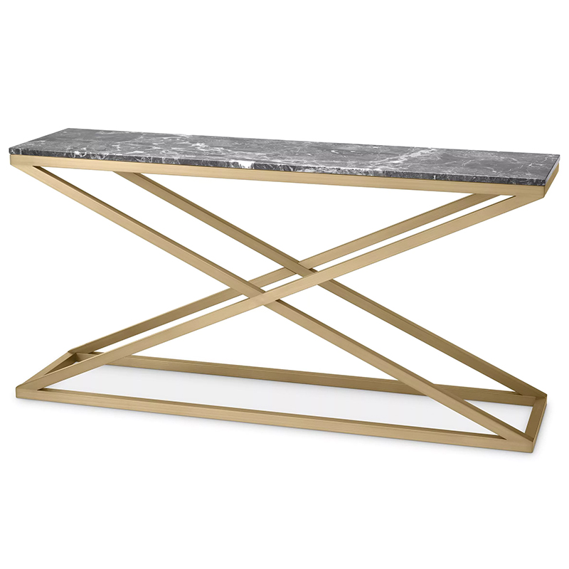 Консоль Eichholtz Console Table Criss Cross Латунь Серый в Нижнем Новгороде | Loft Concept 