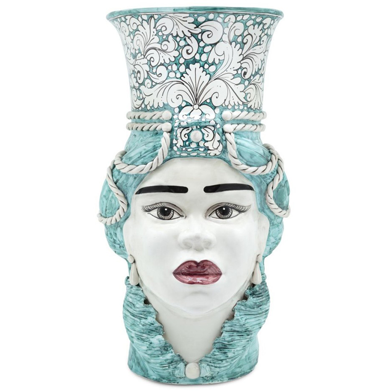 Ваза Vase Moro Lady Giant Ornate Malachite Бирюзовый Белый в Нижнем Новгороде | Loft Concept 