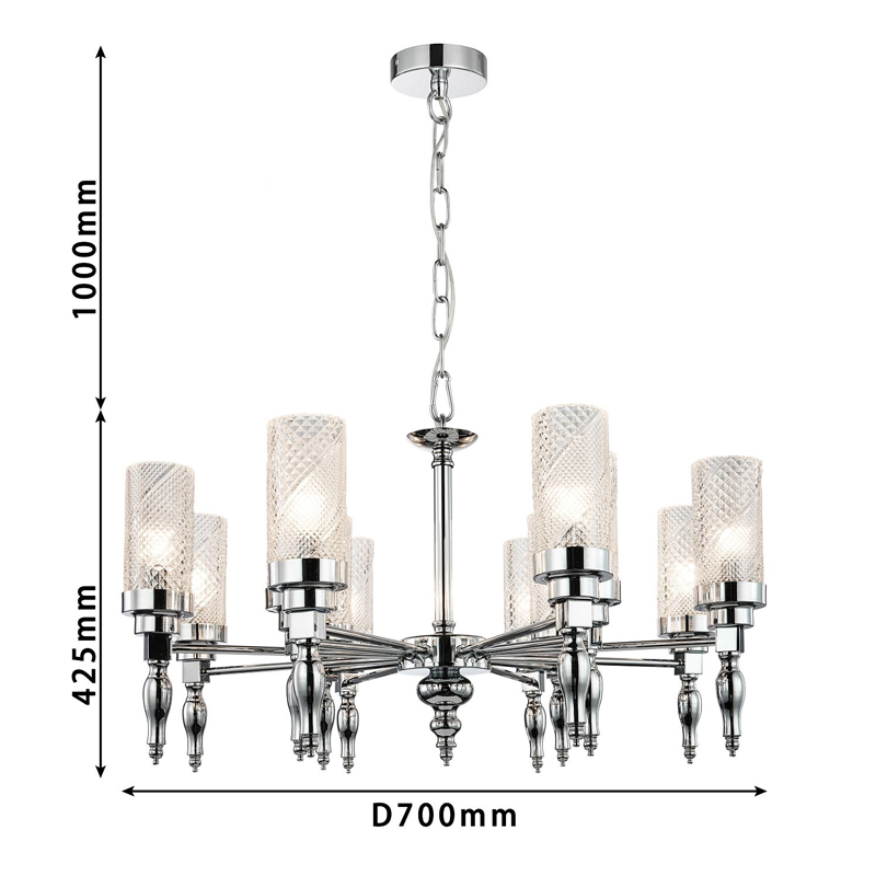 Люстра цвета хром Balusters D70 см в Нижнем Новгороде