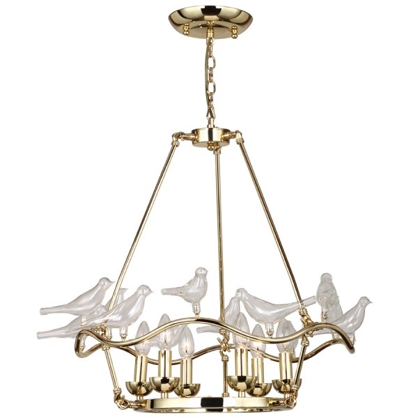 Люстра Dove Chandelier Glass Bird  6 Золотой в Нижнем Новгороде | Loft Concept 