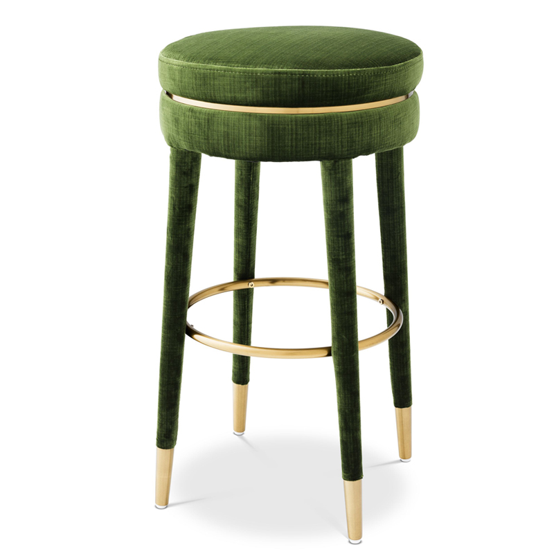 Барный стул Eichholtz Bar Stool Parisian green Зеленый Латунь в Нижнем Новгороде | Loft Concept 