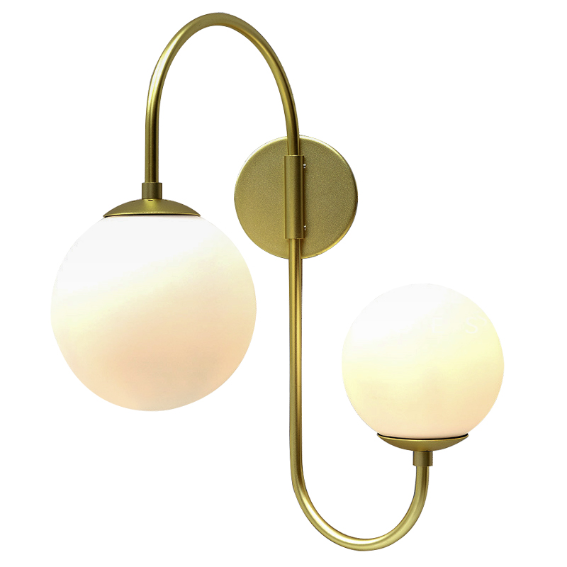 Бра Gooseneck Pelle Gold Wall Lamp Золотой Белый в Нижнем Новгороде | Loft Concept 