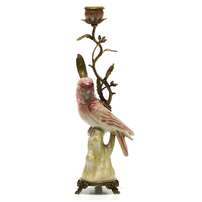 Подсвечник Pink Parrot Candlestick L or R Бронза Розовый (Rose) в Нижнем Новгороде | Loft Concept 