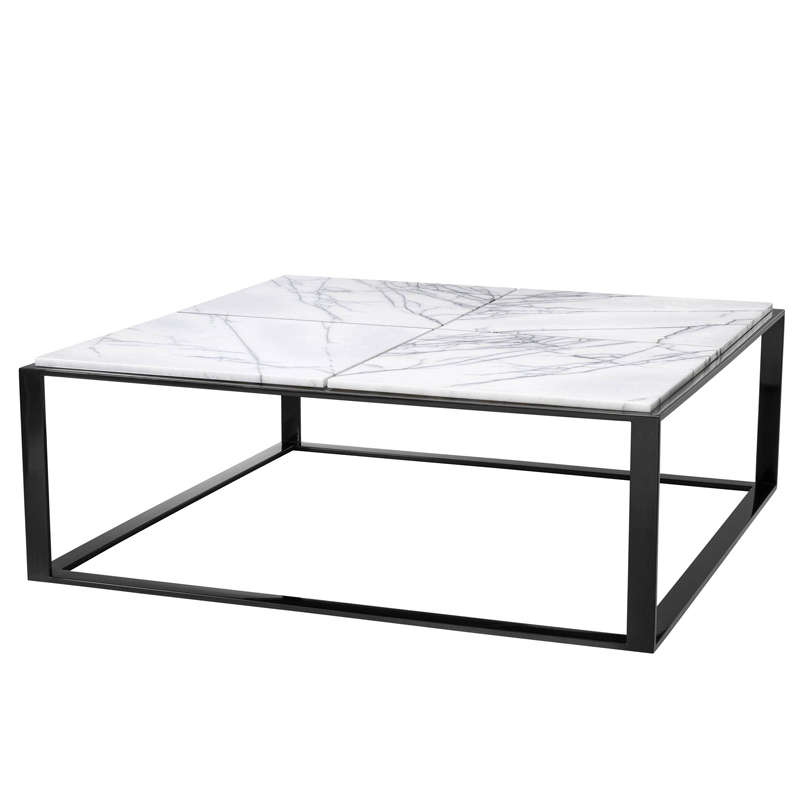 Кофейный стол Eichholtz Coffee Table San Ramon Черный Белый Мрамор Bianco в Нижнем Новгороде | Loft Concept 