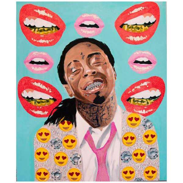 Картина Lil Wayne with Diamonds and Emoji Jacket on Grills Background Мульти в Нижнем Новгороде | Loft Concept 